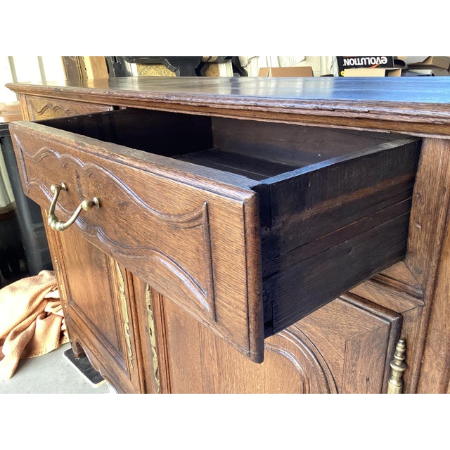Late 19th Century Rustic 19th C. French Oak Farmhouse Sideboard For Sale - Image 5 of 10