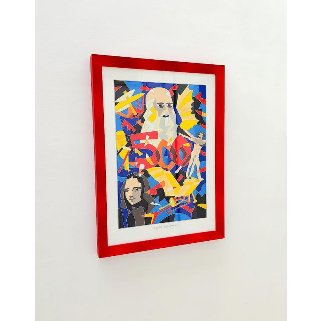Ugo Nespolo, 500 Years of Leonardo Da Vinci, Polymaterial Silkscreen Print, 2019 For Sale - Image 4 of 9