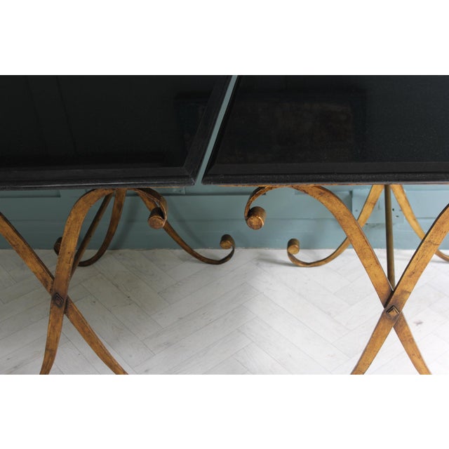 Black Granite Gilt and Metal Side Tables by John Richard, 1982, Set of 2 For Sale - Image 8 of 18