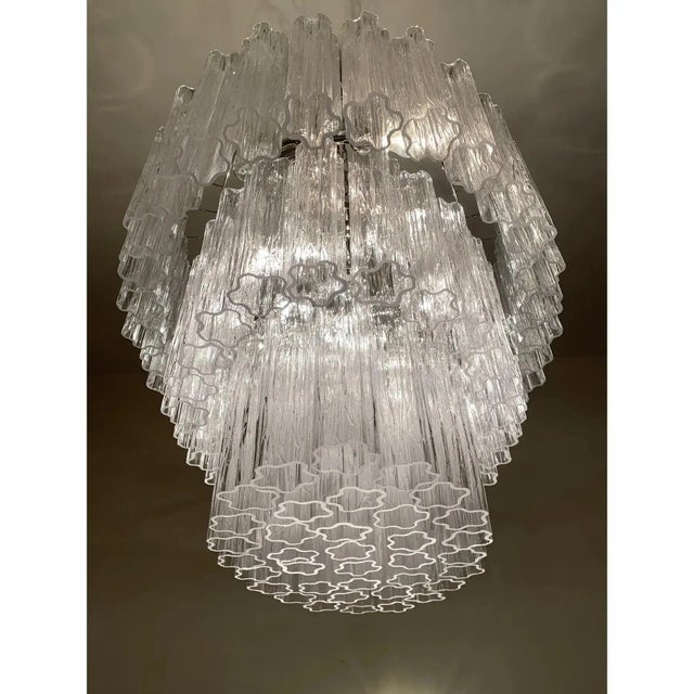 Contemporary Oval Transparent Tronchi Murano Glass Chandelier by Simoeng for Simoeng For Sale - Image 3 of 12