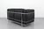 Mid-Century Modern LC2 Sofa Black Leather Seats by Le Corbusier for Cassina, 2010s For Sale - Image 3 of 12