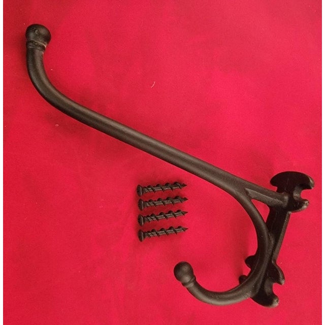 Metal Vintage 7 1/2" Cast Iron Tack Room Wall Hook For Sale - Image 7 of 7