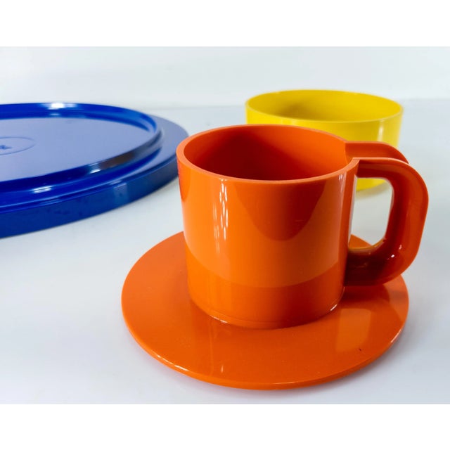 Blue Mid-Century Modern Colorful Assembled Group of Heller Dishware by Massimo Vignelli For Sale - Image 8 of 13