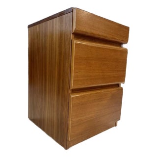 Danish Teak Rolling 3 Drawer Cabinet For Sale