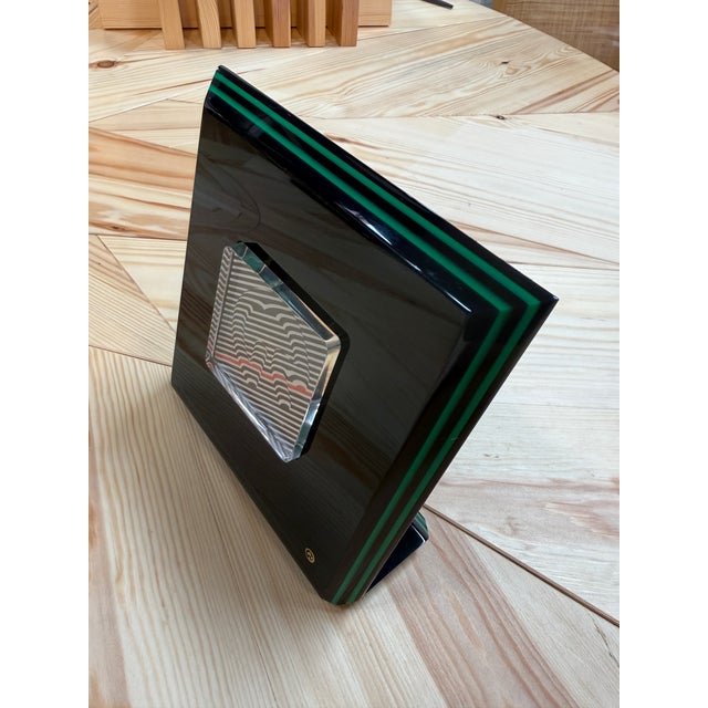Modern Rede Guzzini Black and Green Picture Frame With Original Box For Sale - Image 3 of 7
