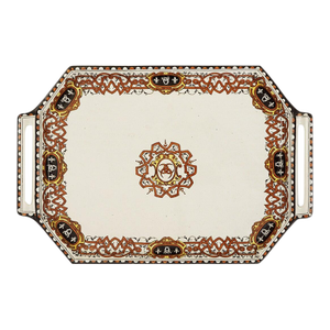 Early 20th Century French Gien Faience Serving Tray Rectangular With Handles