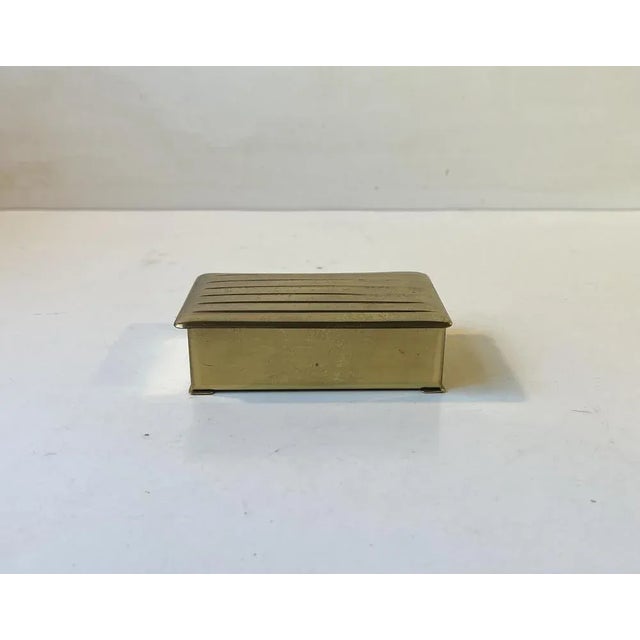 Gold Art Deco Scandinavian Box in Brass, 1930s For Sale - Image 8 of 8