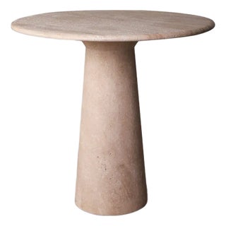 Le Cou Travertine Round Dining Table 43" For Sale