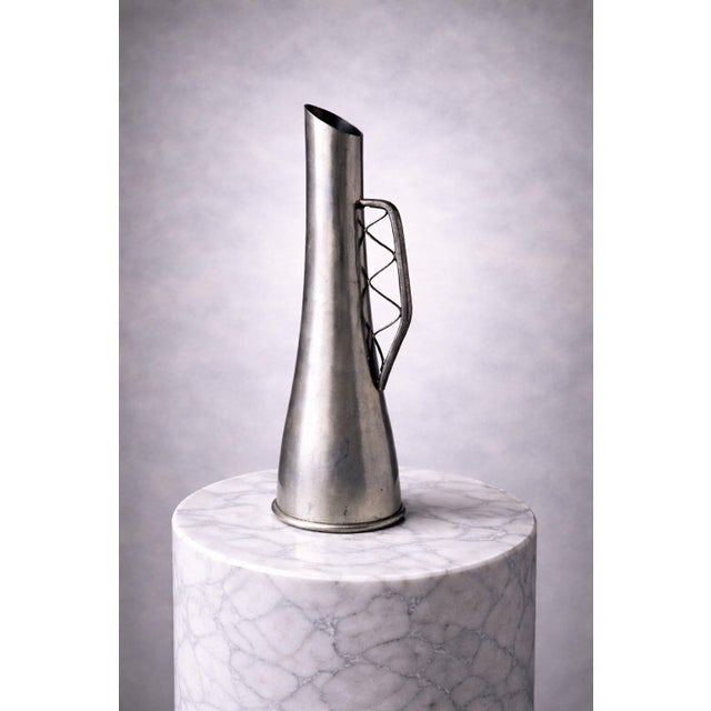 Mid-Century Swedish Pewter Pitcher Vase attributed to Guldsmedsaktiebolaget, 1950s For Sale - Image 6 of 9