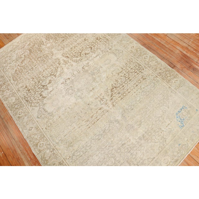 Textile Antique Accent Pale Persian Malayer Rug - 4'5" x 6'6" For Sale - Image 7 of 10