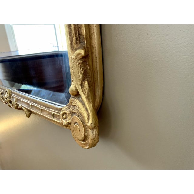Traditional Vintage Georgian Style Gilt Wood Prince of Wales Wall Mirror For Sale - Image 3 of 5