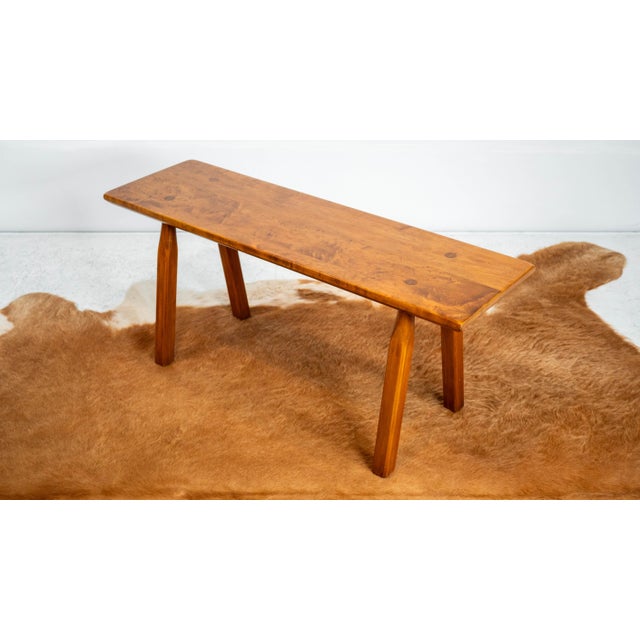 Restored 1950s American Studio Craft / Mid-Century Maple Bench For Sale - Image 9 of 17