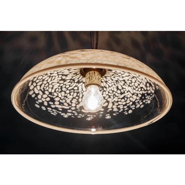 Mid-Century Modern Mottled Glass Pendant Light from Peill & Putzler, 1970s For Sale - Image 3 of 6