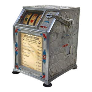 Early 20th Century Puritan Baby Bell Trade Simulator Slot Machine 20thC