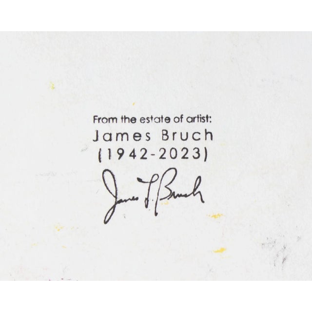 Paper Abstract Acrylic on Paper Painting by James L. Bruch For Sale - Image 7 of 7