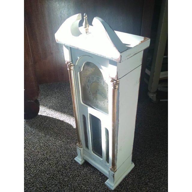 1970s Miniature White Painted Grandfather Clock For Sale - Image 5 of 7