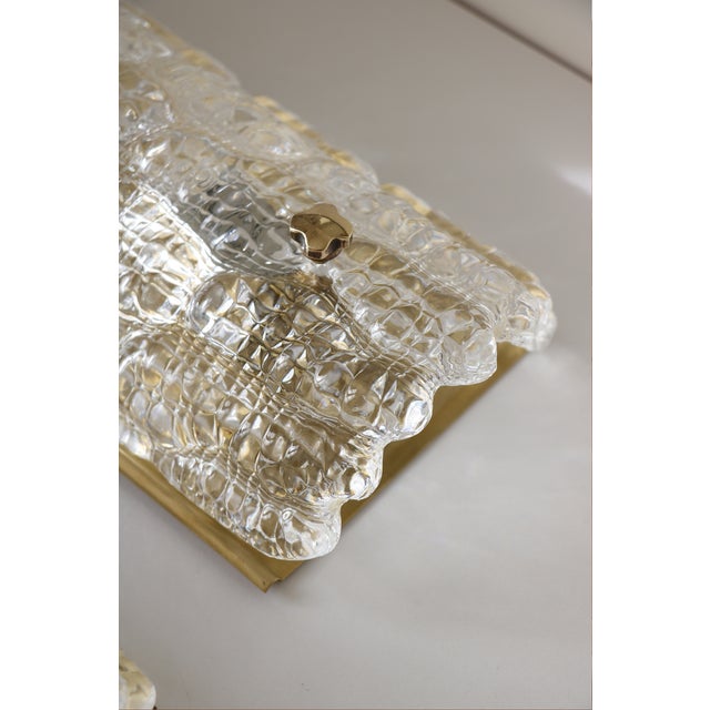 Glass and Brass Wall Lights by Carl Fagerlund for Orrefors, 1960, Set of 2 For Sale - Image 3 of 15