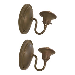 Pair of Early 20th Single Light Wall Sconces With Switch For Sale