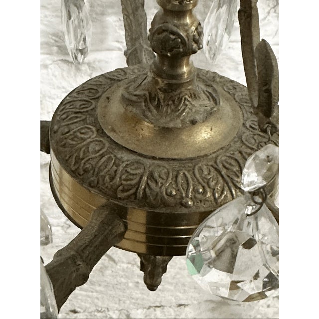 Bronze Vintage Spanish Revival Style Bronze & Crystal 10 Light Weird Chandelier For Sale - Image 8 of 8