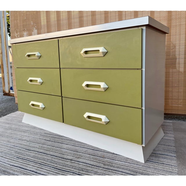 Mid-Century Modern Vintage Mid Century Modern Laminated Compact Dresser For Sale - Image 3 of 13