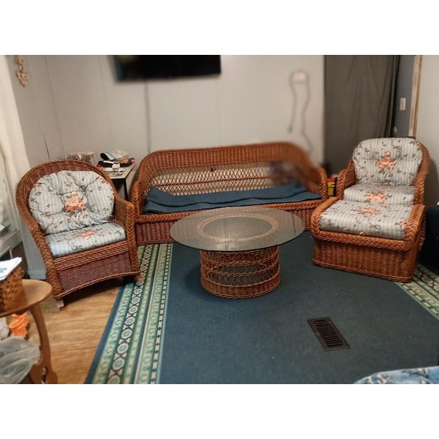 Henry Link Vintage Henry Link Wicker Furniture Set For Sale - Image 4 of 18