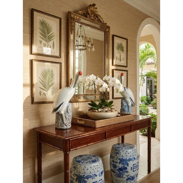 Pair of Vintage Italian Majolica Glazed Ceramic Stork / Heron Sculptures For Sale In West Palm - Image 6 of 12