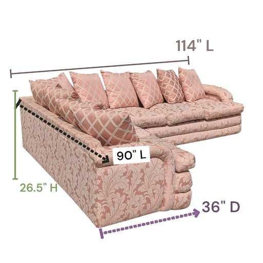 Postmodern 1980s Postmodern Pink Floral Curved Sectional Sofa For Sale - Image 3 of 18
