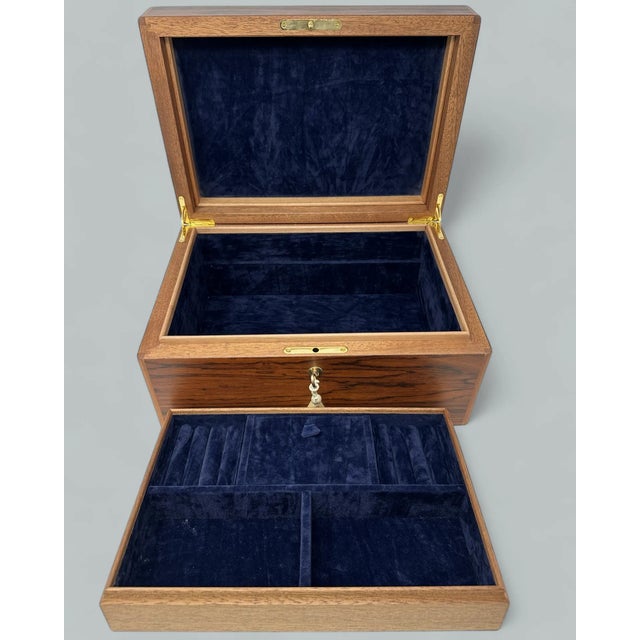 Mahogany Ladys Gentlemans Handmade Jewelry Casket Box Manning Ireland Irish New For Sale - Image 9 of 12