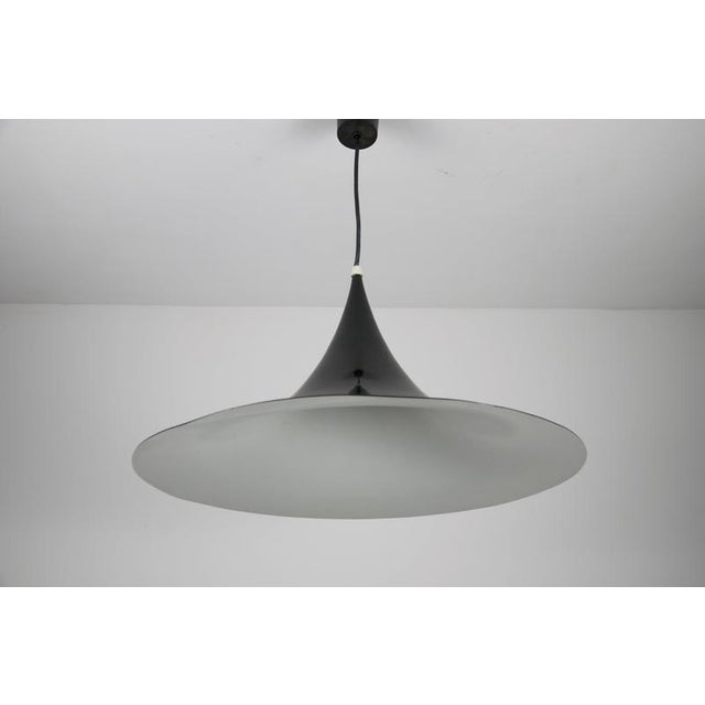 Black Round Pendant Lamp from Fog & Mørup, 1970s For Sale - Image 6 of 10