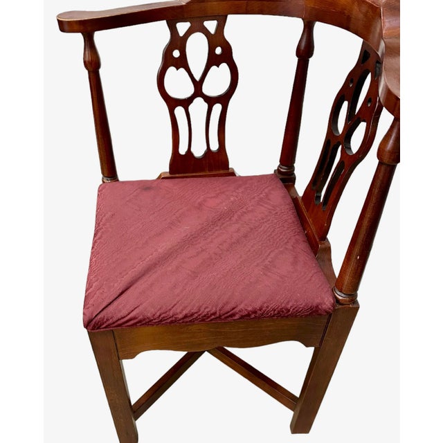 Wood Hickory Chair Georgian Mahogany Corner Chair For Sale - Image 7 of 10