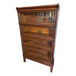 Antique Globe & Wernicke Lawyers Bookcase Barrister Bookcase Mission Tiger Oak For Sale