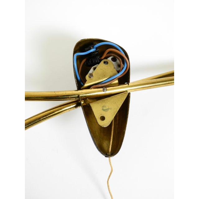 Mid-Century Brass Wall Lamp with Painted Glass Shades, 1950s For Sale - Image 14 of 18