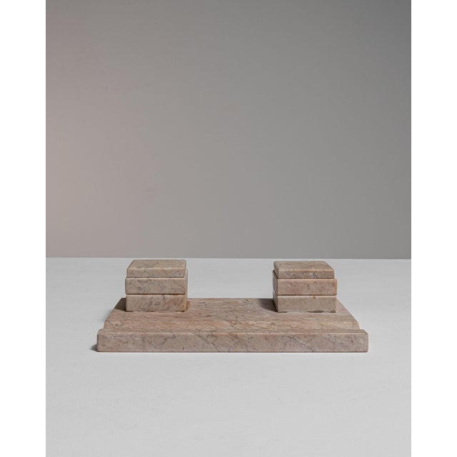 Early 20th Century Early 20th Century France Antique White Marble Desk Set For Sale - Image 5 of 15