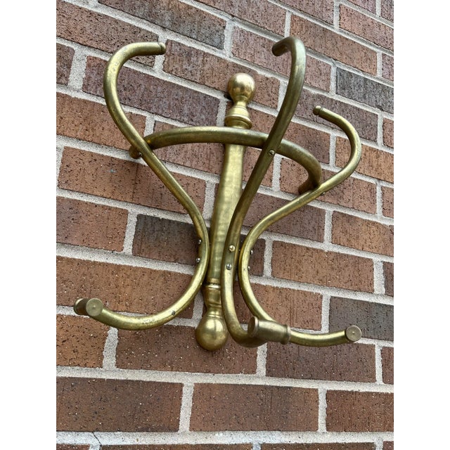 Thonet Art Nouveau Solid Brass Hat Rack Manner of Thonet Circa Early 20th Century For Sale - Image 4 of 13