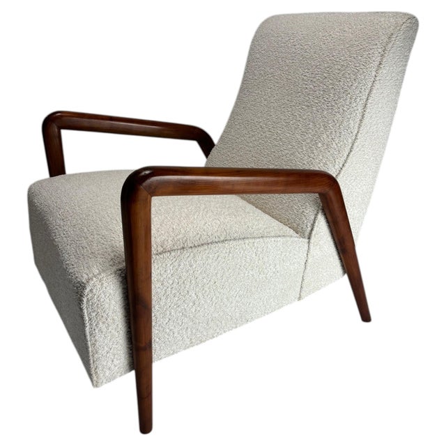 Mid-Century Italian Armchair in Wood and Fabric in the style of Paolo Buffa, 1950 For Sale - Image 12 of 12