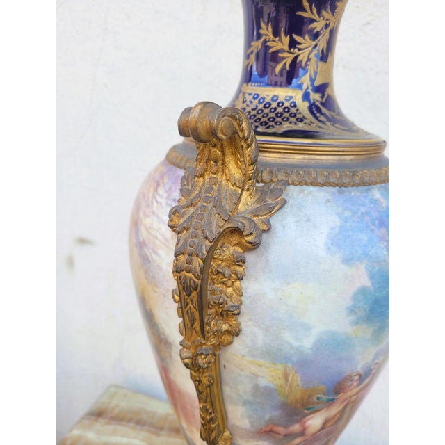 Large Porcelain and Bronze Vase in In the style of Sèvres For Sale - Image 13 of 18