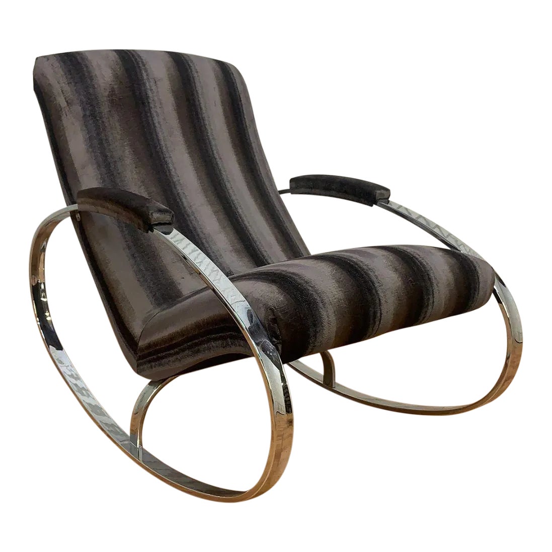 Mid Century Modern Chrome Rocking Chair by Guido Faleschini Newly ...