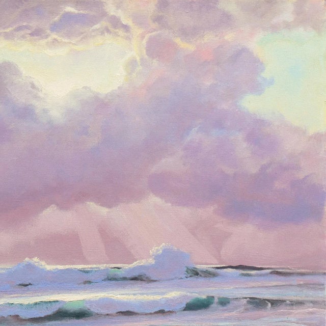 Purple 'Pacific Coast Sunset' by George Rohrer, 1988, Art Institute of Chicago, Mendocino, California Artist For Sale - Image 8 of 12