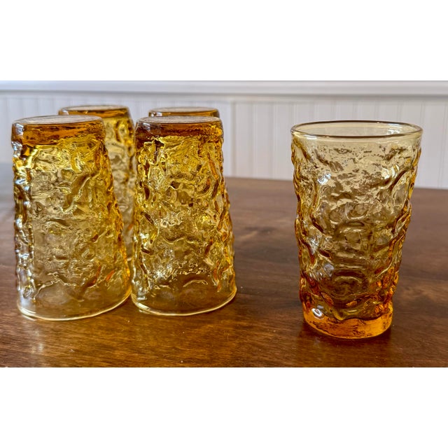 Gold Anchor Hocking Milano Honey Gold Juice Glasses - Set of 5 For Sale - Image 8 of 11