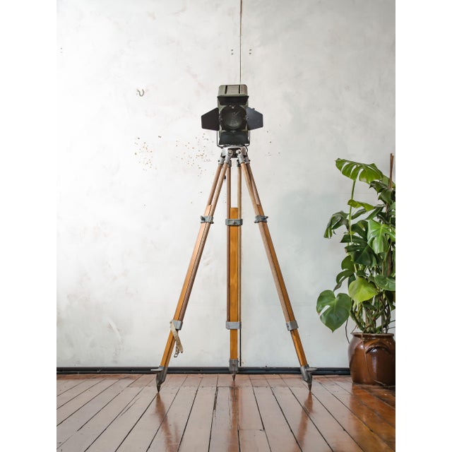 Green Patt 45 Theater Light on Wooden Tripod from Strand Electric, 1960s For Sale - Image 18 of 18
