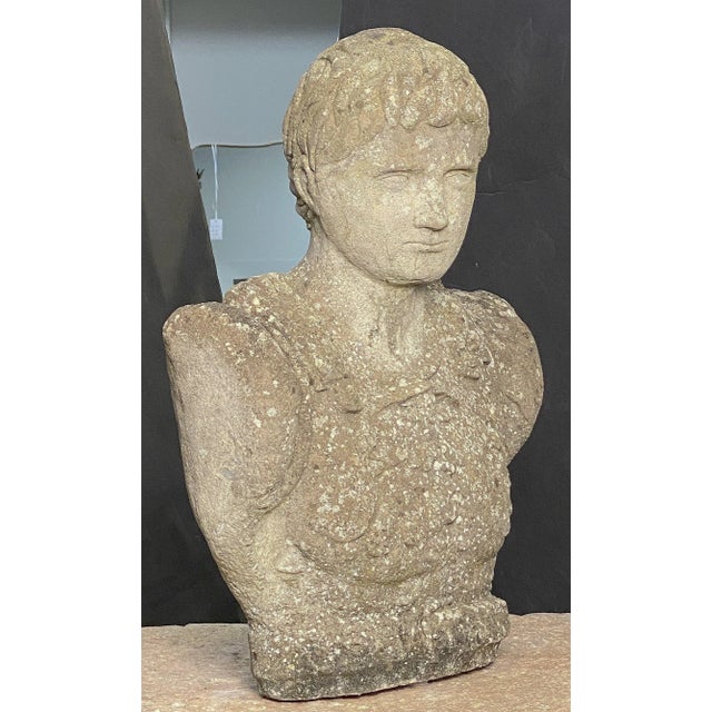 English Garden Stone Bust of Julius Caesar For Sale In Austin - Image 6 of 11