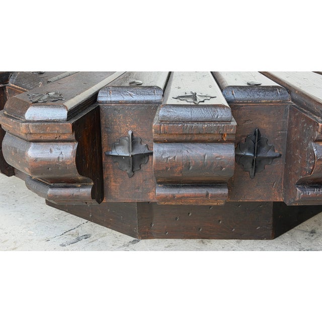 Monumental 1960s Spanish Colonial Sunburst Brazier Table & Wrought Iron Mounts For Sale - Image 9 of 16