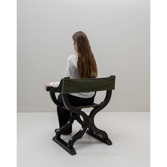 Mid 19th Century 1840s French Italian Renaissance Oak Savonarola Chair For Sale - Image 5 of 18