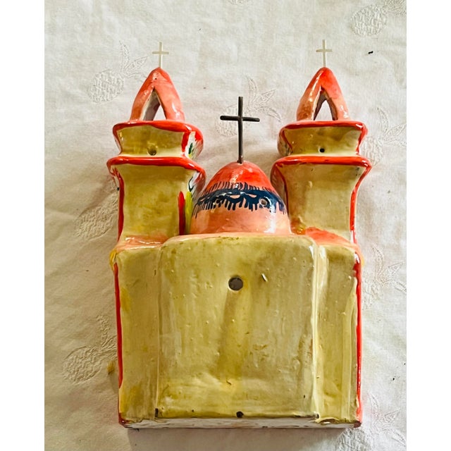 Vintage Made in Mexico Spanish Mission Votive Holder W/ # Sterling Crosses. For Sale - Image 11 of 11