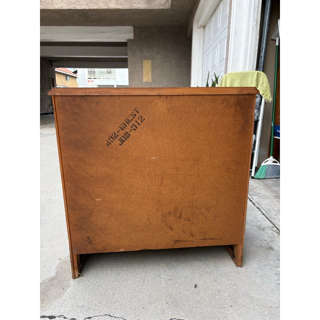 1960s 1960s Dixie Four Drawer Dresser With Leather Inset Top For Sale - Image 5 of 5