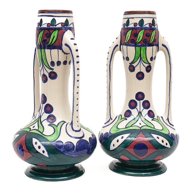 Art Nouveau Vases, 1890s, Set of 2 For Sale - Image 3 of 14
