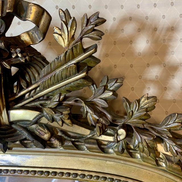 Large Louis XVI Style Giltwood Pier Mirror For Sale - Image 6 of 13