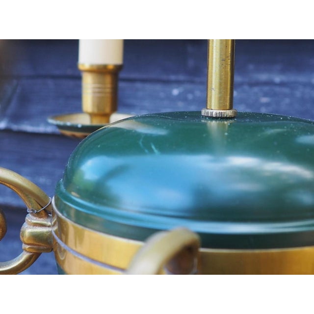 Empire Style Bronze Chandelier with Green Lacquered Bowl, 1950s For Sale - Image 13 of 18