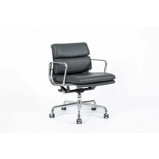 Eames for Herman Miller Gray Leather Office Chair 2000s For Sale - Image 9 of 13