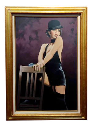 Anthony De Frange -Portrait of Liza Minelli Performing on Stage -Oil Panting